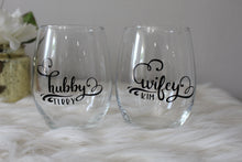 Load image into Gallery viewer, Personalized Stemless Couple's Wine Glasses