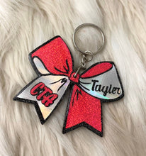 Load image into Gallery viewer, Personalized Cheer Bow Keychain