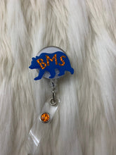 Load image into Gallery viewer, Personalized Bear Mascot Name Badge Reel