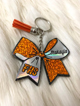 Load image into Gallery viewer, Personalized Cheer Bow Keychain