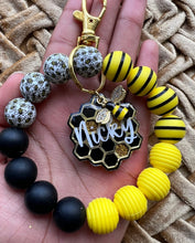 Load image into Gallery viewer, Personalized Bee Wristlet Keychain