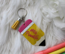 Load image into Gallery viewer, pencil keychain
